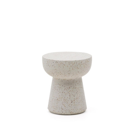 Kave Home Ronde Bijzettafel 'Pada' Terrazzo, 40cm, kleur Wit