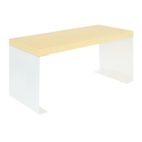 QUVIO Aanrecht organizer - Houtlook plank - Wit metaal