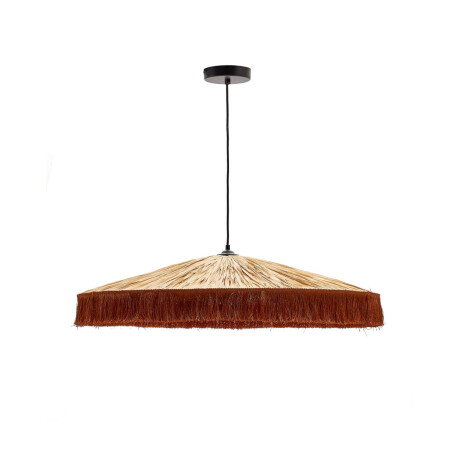 Kave Home Hanglamp 'Pollensa' Raffia, 75cm, kleur naturel / terracotta