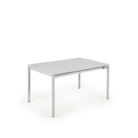 Kave Home Uitschuifbare Tuintafel 'Zaltana' 140 - 200 x 90cm, kleur Lichtgrijs