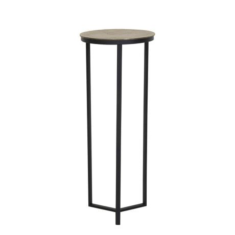 Light & Living Bijzettafel 'Retiro' zuil, mat zwart+ruw antiek brons