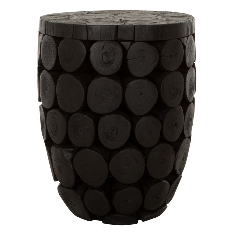 MUST Living Salontafel 'Cone' Teakhout, 36cm, kleur Zwart