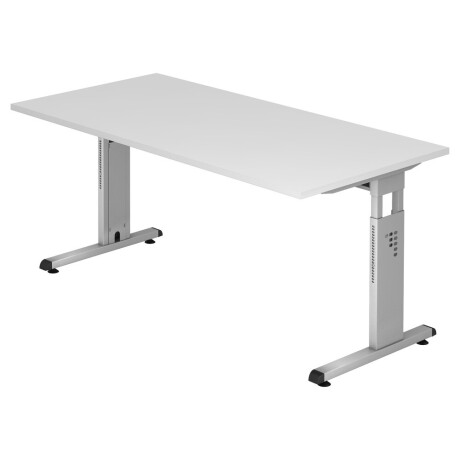 MEGA 16 S | Bureau - 160 x 80 Tafelhoogte I In hoogte verstelbaar Wit/Zilver