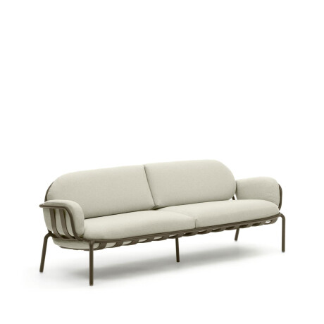 Kave Home 3-zits Tuinbank 'Joncols' kleur Beige/Groen