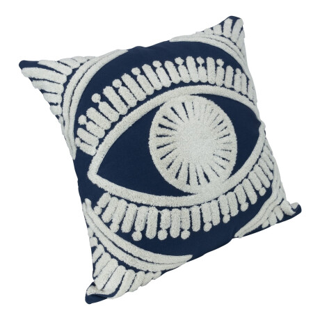 QUVIO Kussenhoes met oog - 45 x 45 cm - Blauw