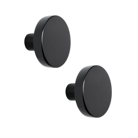 XIVADA Kastknop Roco - Rond - Zwart - Aluminium - Set van 2