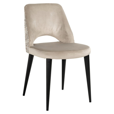 Richmond Eetkamerstoel 'Tabitha' Velvet en stof, kleur Khaki