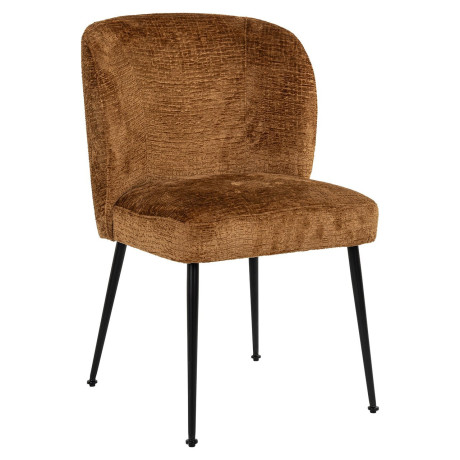 Richmond Eetkamerstoel 'Fallon' Chenille, kleur Cognac