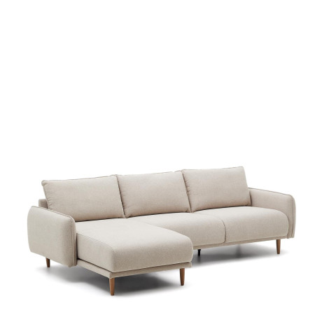 Kave Home 3-zits Loungebank 'Carlota' Links/Rechts, Structuurstof, kleur Beige