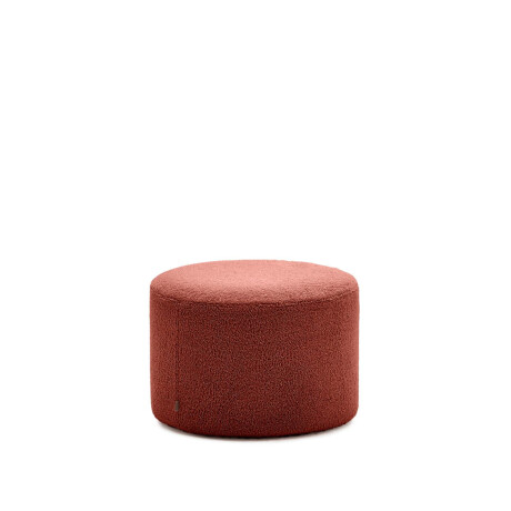 Kave Home Poef 'Kaeli' Bouclé, 60cm, kleur Terracotta