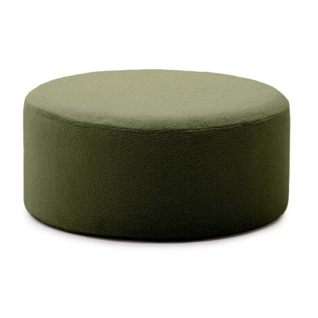Kave Home Poef 'Kaeli' Bouclé, 90cm, kleur Donkergroen