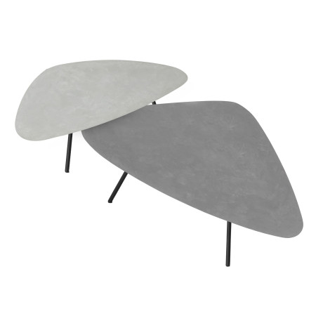 DTP Home Salontafel 'Plectro' Betonlook, Set van 2 stuks, kleur Grijs