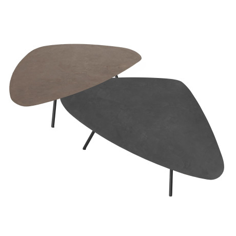 DTP Home Salontafel 'Plectro' Betonlook, Set van 2 stuks, kleur Bruin/Zwart