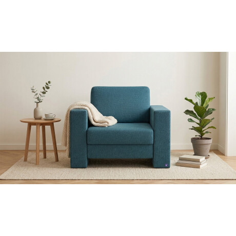 BRUNO slaapstoel 70cm in Petrol / turquoise | praktisch formaat | stevig massief hout & boxspringcomfort