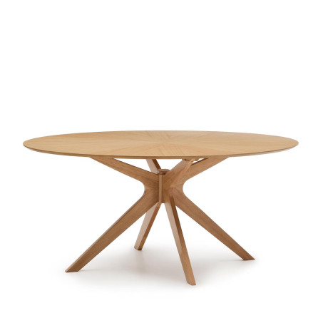 Kave Home Ovale Eettafel 'Naanim' Eiken en rubberhout, 180 x 110cm