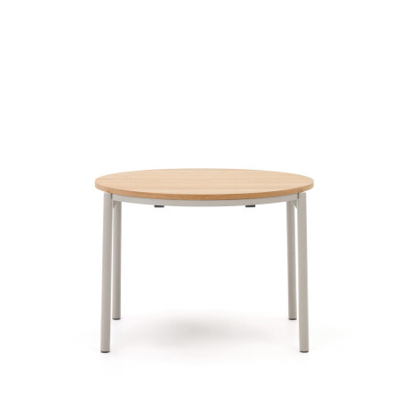 Kave Home Uitschuifbare Ronde Eettafel 'Montuiri' 90-170 x 90cm, kleur Naturel/Grijs
