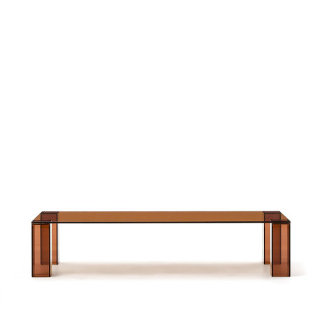 Kave Home Salontafel 'Adularia' Glas, 140 x 60cm, kleur Bruin
