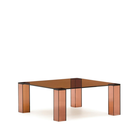 Kave Home Salontafel 'Adularia' Glas, 85 x 85cm, kleur Bruin