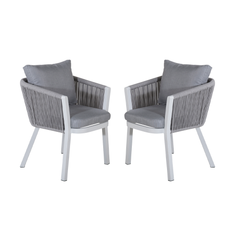 Elly aluminium tuinstoel grijs - set van 2