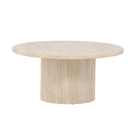 Nohr houten salontafel beige - Ø 80 cm