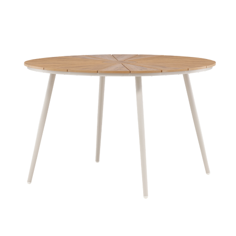 Denzel polywood ronde tuintafel beige - Ø 120 cm