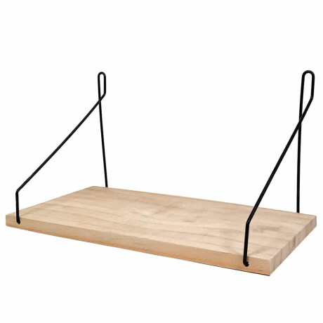 QUVIO Wandplank - Hout en staal - 14,5 x 30 x 17 cm