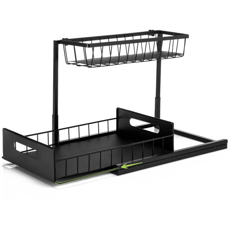 XIVADA Gootsteenkast organizer - Staal - Uitschuifbaar - Zwart