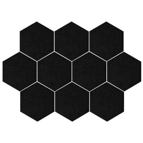 QUVIO Memobord - Hexagon Bulletin board - Set van 10 - Zwart