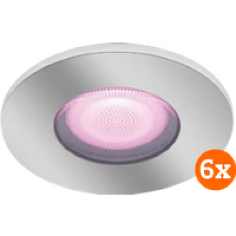Philips Hue Xamento badkamer inbouwspot White and Color - Chroom - Rond 6-pack