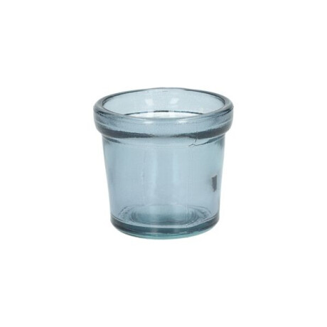 Waxinelichthouder, gerecycled glas, blauw, Ø7 cm