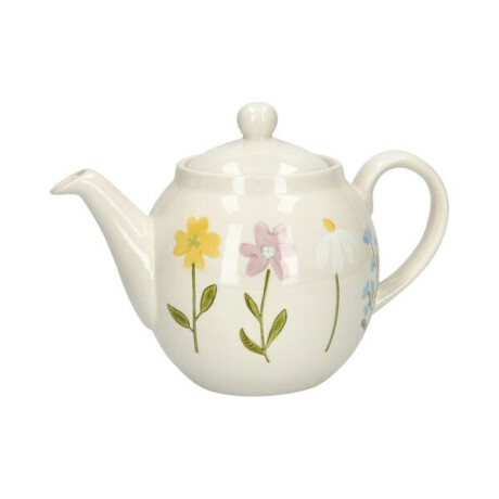 Theepot, steengoed, wilde bloemen, 1,3 liter