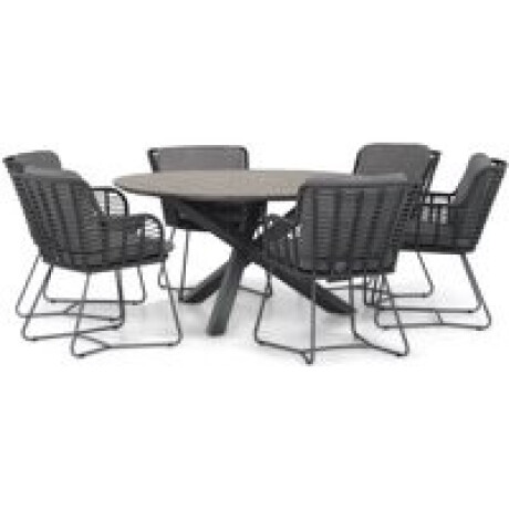 4 Seasons Outdoor Fabrice/Ancona 150 cm rond dining tuinset 7-delig