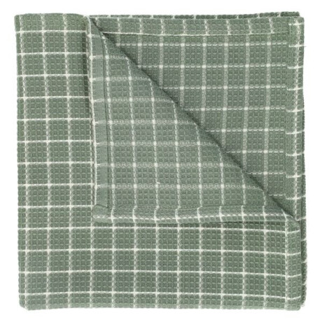 Vaatdoekje, bio-katoen, groengrijs/wit geruit