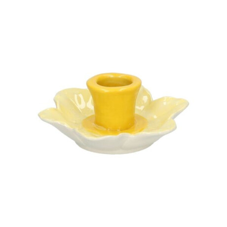 Kandelaar narcis, steengoed, geel,Ø 10,5 x 4 cm