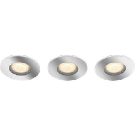 Philips Hue Adore badkamerinbouwspot White Ambiance - rond - Chroom 3-pack + dimmer