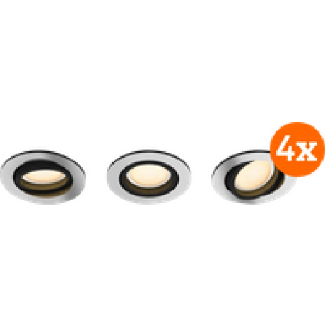 Philips Hue Milliskin inbouwspot White Ambiance - rond - Aluminium - 12-pack