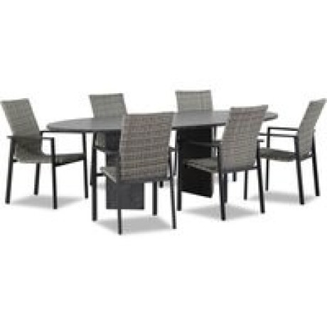 Lifestyle Upton/Graniet ovaal 240 cm dining tuinset 7-delig stapelbaar