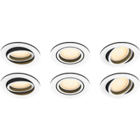 Philips Hue Milliskin inbouwspot White Ambiance - rond - Wit - 6-pack