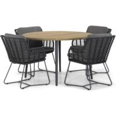 4 Seasons Outdoor Fabrice/Montana 130 cm rond dining tuinset 5-delig