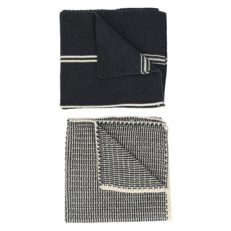 Vaatdoekjes, gebreid katoen, donkergrijs, 2 stuks, set 2, 25 x 25 cm