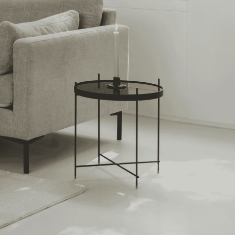 Zuiver Ronde Bijzettafel 'Cupid' Glas, 43cm