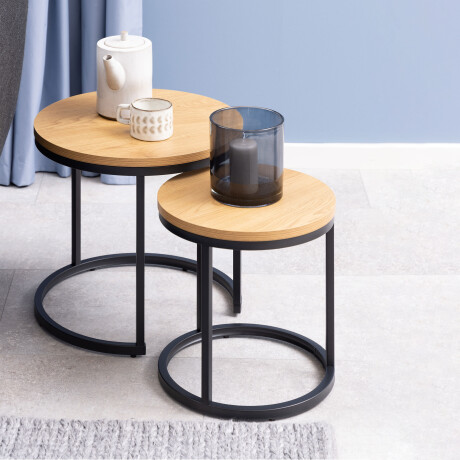 Bendt Bijzettafel 'Flemming' Eiken, Set van 2 stuks