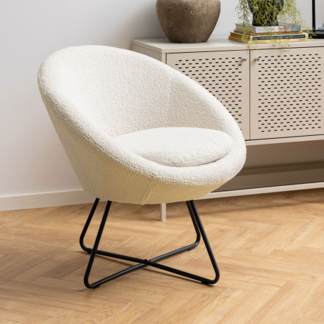 Bendt Fauteuil 'Lærke' Teddy, kleur Beige