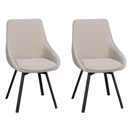 Alison draaibare eetkamerstoel beige - set van 2