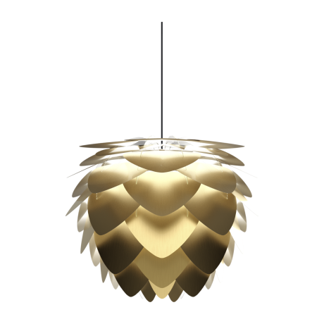 Aluvia Medium hanglamp brushed brass - met koordset zwart - Ø 59 cm
