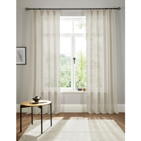 my home Gordijn Fiete Linnen-look, bescherming tegen inkijk, halftransparant, uni, linnen-look (1 stuk)