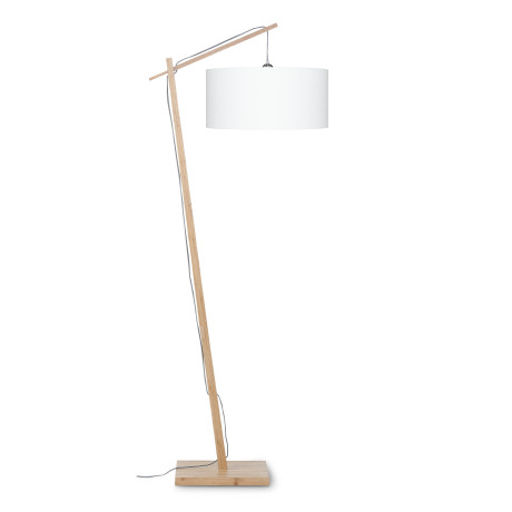 GOOD&MOJO Vloerlamp 'Andes' Bamboe en Eco linnen, 176cm, kleur Wit