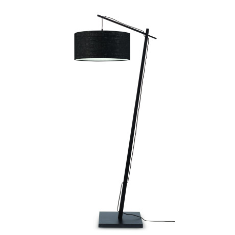 GOOD&MOJO Vloerlamp 'Andes' Bamboe en Eco linnen, 176cm, kleur Zwart