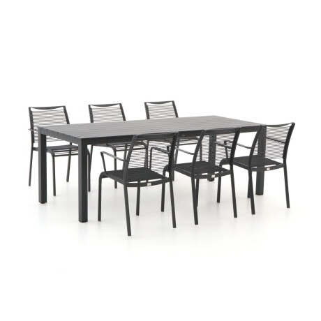 Apple Bee Hawaii/Menzano 220cm dining tuinset 7-delig stapelbaar - Laagste prijsgarantie!