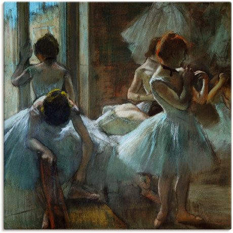 Artland Artprint op linnen Blauwe danseressen in de pauze